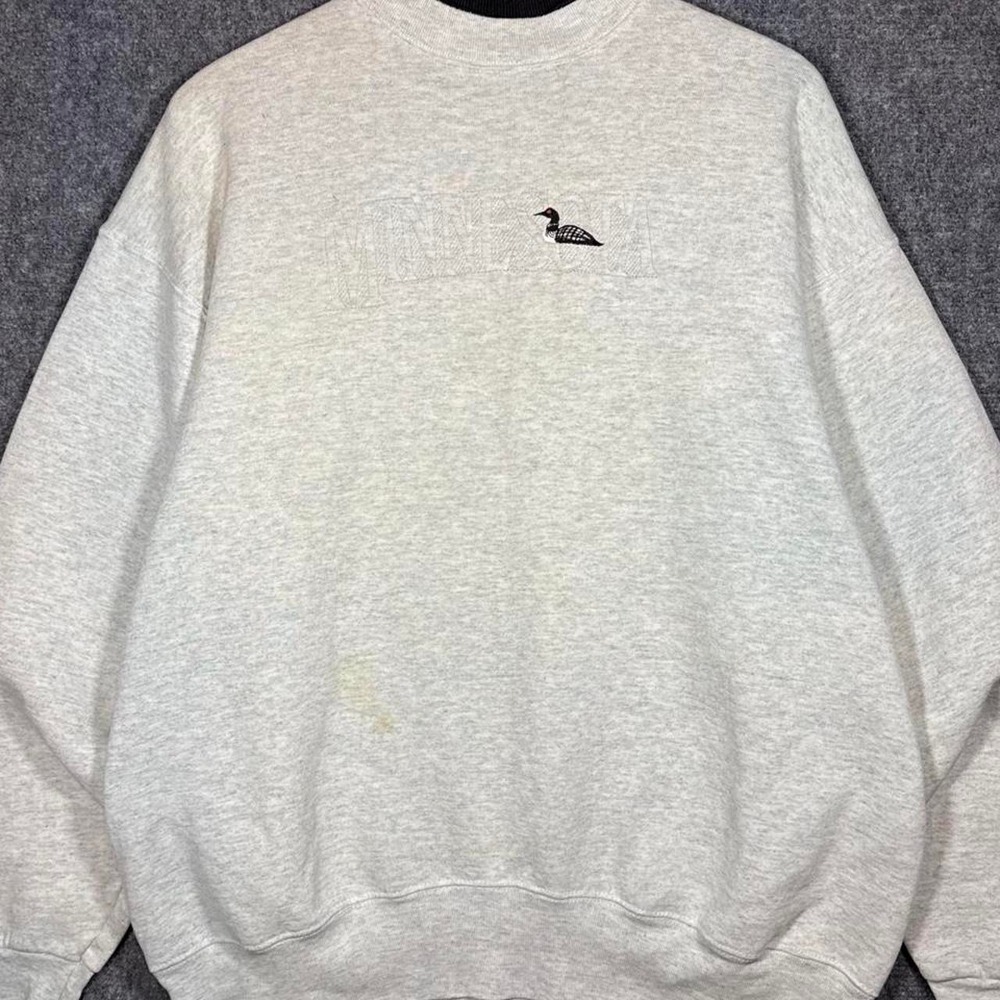 Fruit of the Loom Minnesota Loon Outdoors Sweatshirt Cotton Poly Gray Mens XL